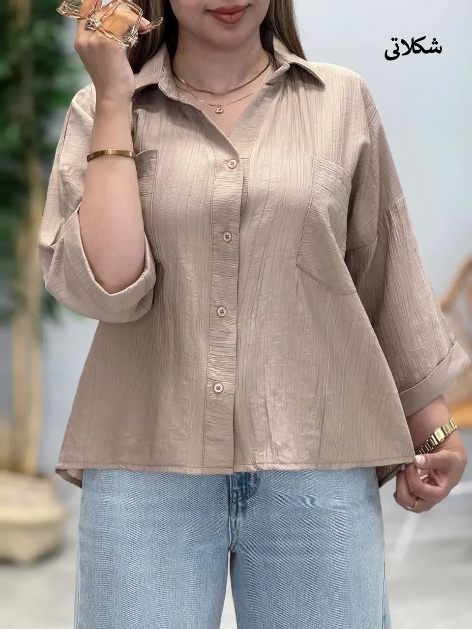 3484-شومیز دوجیب نیکا